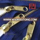 #5 gold metal zipper with non lock slider long puller