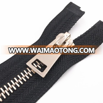 High Quality No 7 Shiny Light Golden Open End Smooth Running Metal Brass Zipper