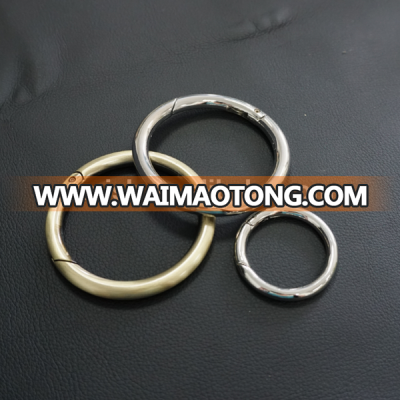 Zinc Alloy Shiny Sliver Clip Ring Buckle