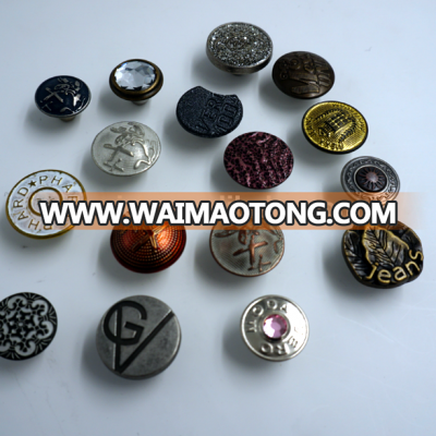 14MM 17MM Brass Alloy Plastic Shank Button for Jeans