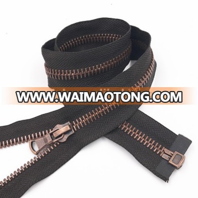 High Quality Cheap Price Metal Antique Copper Zipper for leather garment