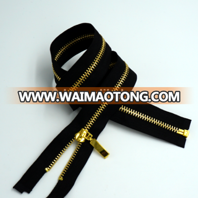 High Polished Super Hang Plating Golden Shiny gold zipper